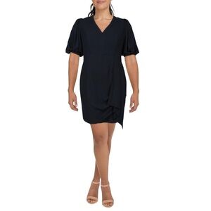 NWT Nicole Miller Womens Navy Chiffon Short Cocktail Mini Dress 4